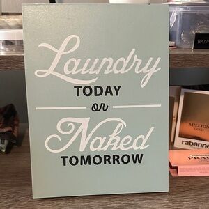 Laundry Room Wall Art - Green and White